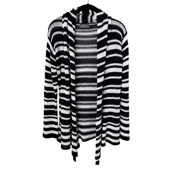 Wooden Ships Sweaters - Wooden Ships Coastal Striped Beachy Open Front Cardigan Sweater M/L Navy Stripe‎